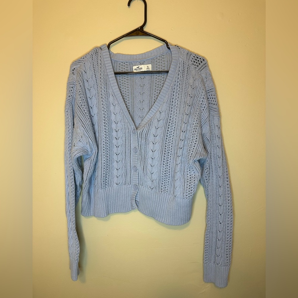Hollister Light Blue Knit Cardigan